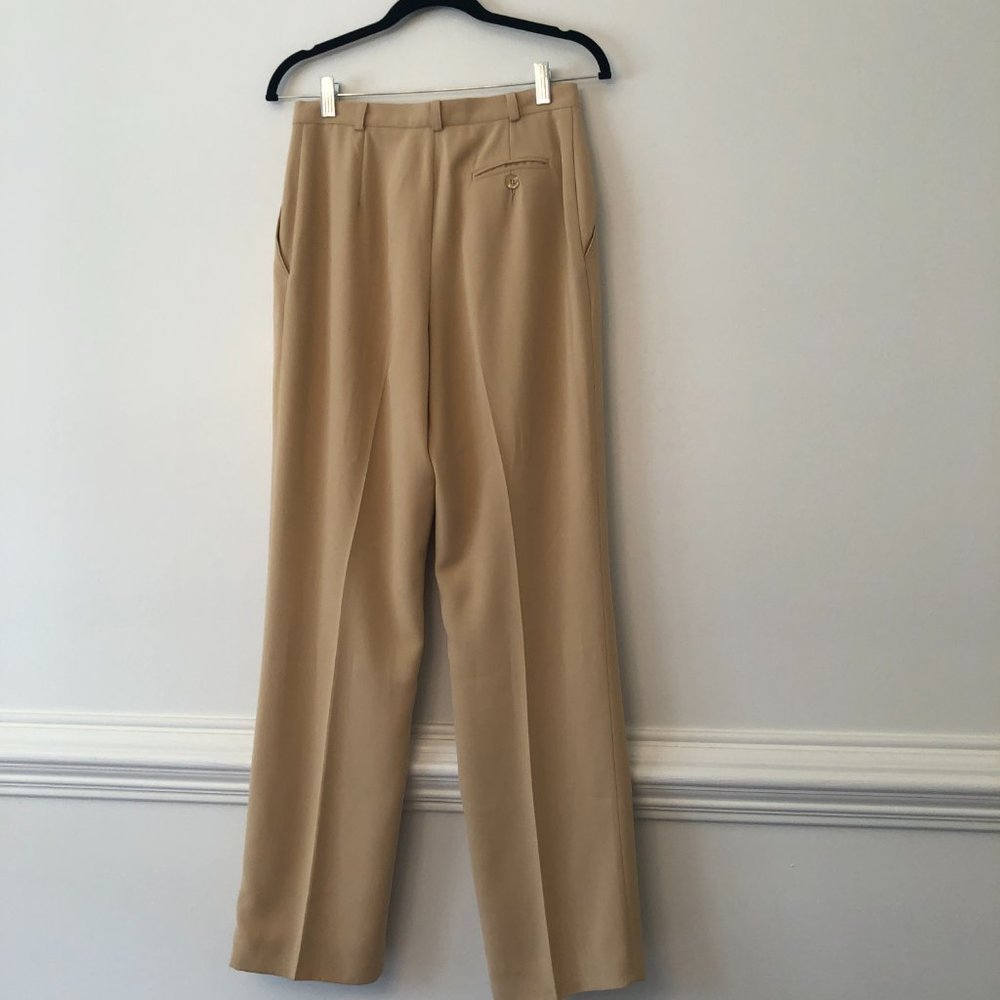 Alex New York Tailored Tan Trousers | Lined Straight Leg Pants | Size 8 - Picture 8 of 10
